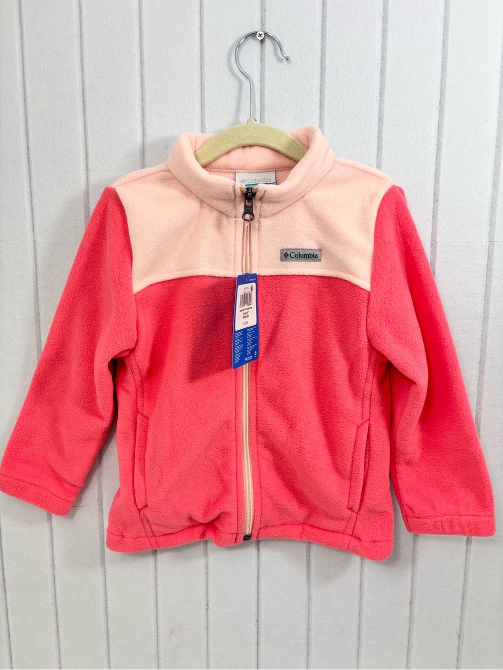 Columbia Castle Dale Kids Full Zip Fleece Jacket Pink and Coral Size 4T NEW